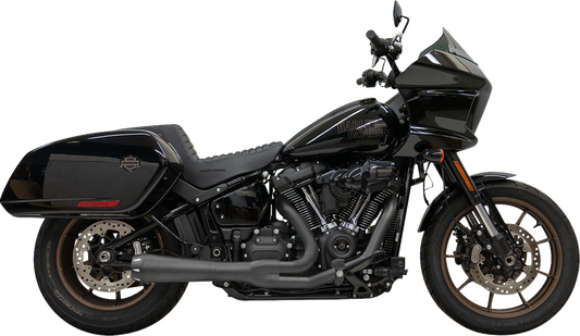 Black Bassani Xhaust Road Rage III 2-into-1 motorcycle exhaust system, part number 1S81RBE, with visible polished tips.