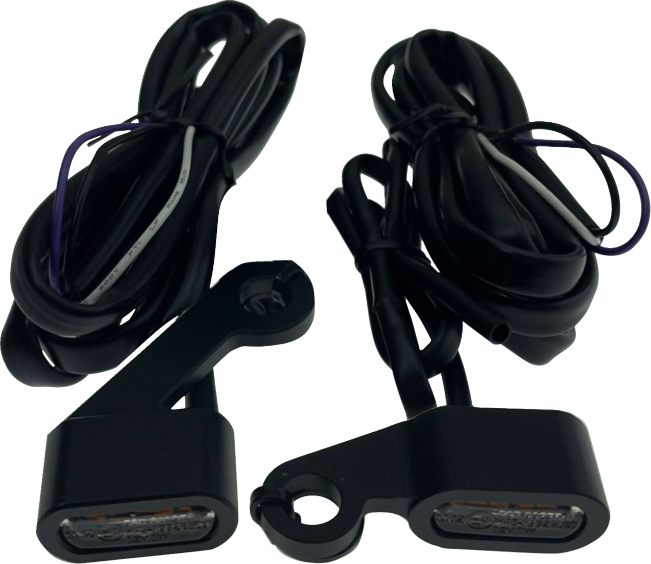 Matte black marker lights with amber lenses for Harley-Davidson XL models 2004-2013, by DRAG SPECIALTIES.