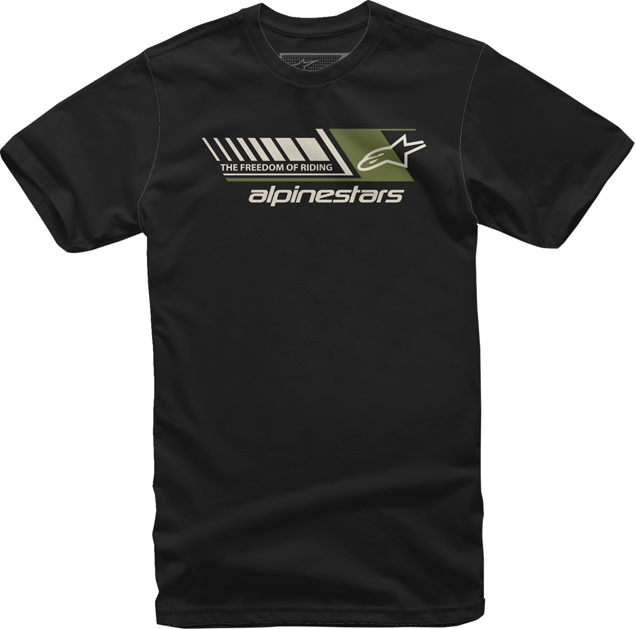 Black ALPINESTARS Solitaire T-Shirt in medium size, featuring the brand’s logo on the front, displayed on a plain background.