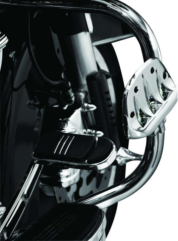Kuryakyn Premium Mini Board with Male Mount Adapter in chrome, designed for powersports vehicles, featuring compact support and durable construction.