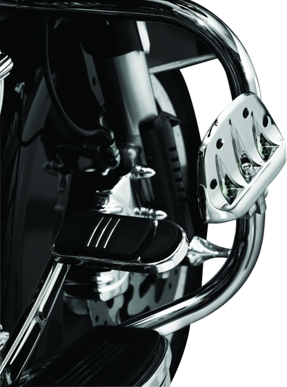 Kuryakyn Premium Mini Board with Male Mount Adapter in chrome, designed for powersports vehicles, featuring compact support and durable construction.