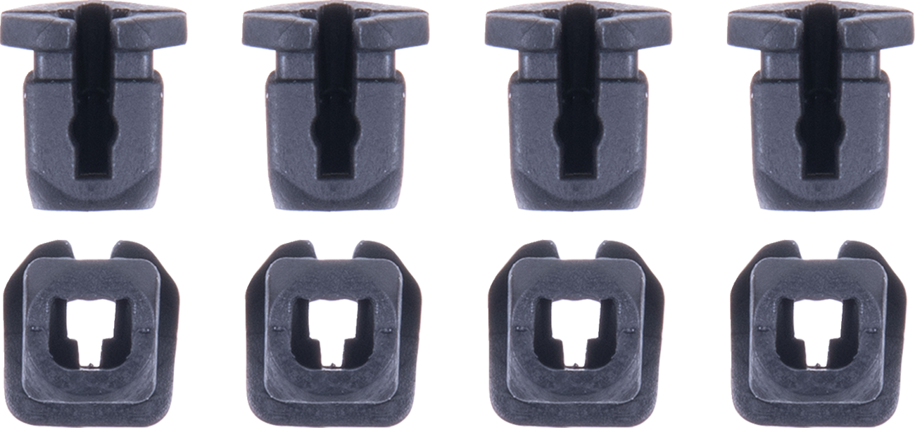 Black Alpinestars Supertech R10 spoiler connector set with part number 8951824-10, featuring precision-engineered motorcycle racing components.