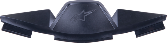 Alpinestars Supertech R10 Breath Deflector in black, designed for racing helmets, with adjustable fit and breathable material.