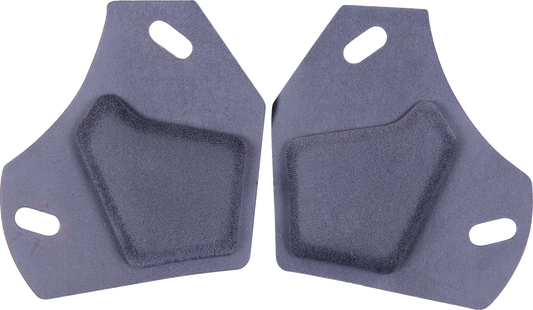 Alpinestars Supertech R10 ear pads in black, showing close-up of cushioned interior for racing helmet comfort and fit.