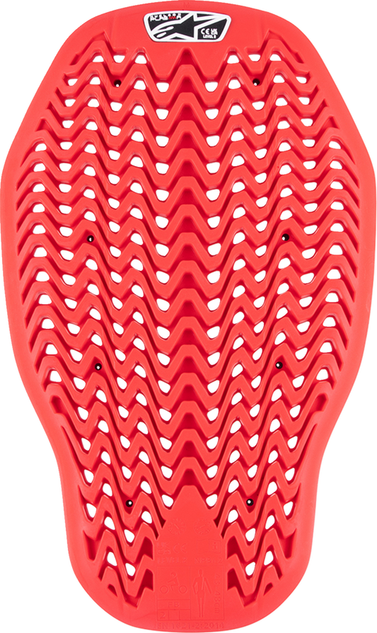 Alpinestars Nucleon Plasma back protector insert in red and black, medium size, designed for motorcycle safety gear.