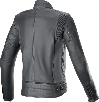 ALPINESTARS, Alpinestars Stella Dyno Leather Jacket - Black Tar Gray / Dark Gray, Size Small