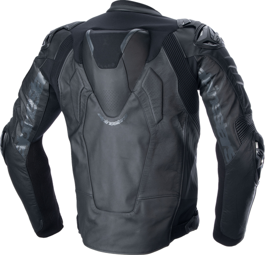 Alpinestars Atem v5 Leather Jacket in black, US 42 / EU 52, designed for motorcycle racing with protective features.