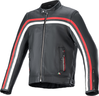 Alpinestars Dyno Leather Jacket in 2XL with premium bovine leather, detachable thermal vest, and Tech-Air® 3 compatibility.