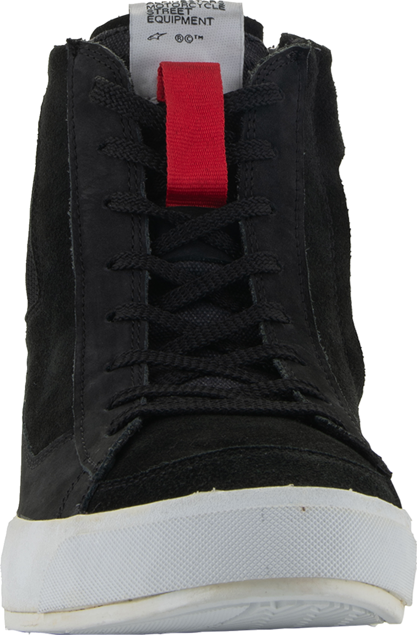 Alpinestars Stated Shoes in black, size US 10.5, EU 43.5, designed as durable urban motorcycle footwear with protective features.