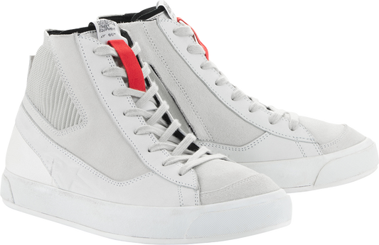 Alpinestars Stated Shoes in white and gray with durable nubuck and canvas upper, US 11.5 / EU 45 size, on a plain background.