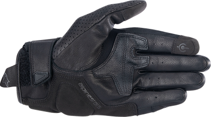 Alpinestars Celer V3 leather road riding gloves in black and white, XL size, featuring reinforced knuckles and breathable leather construction.