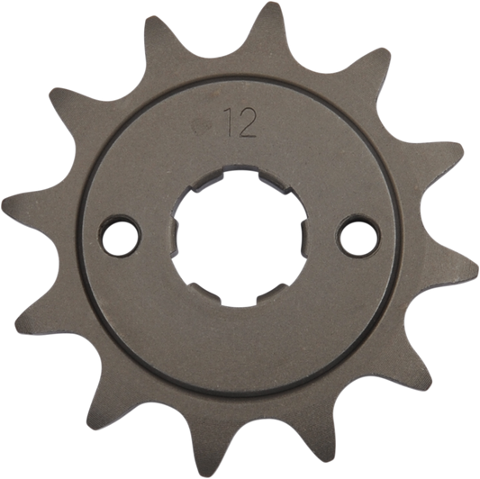 Parts Unlimited 12-tooth countershaft sprocket for Honda motorcycles, featuring durable metal construction.