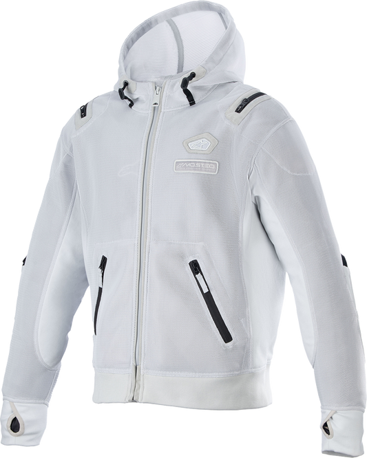Gray Alpinestars Moflow Air Tech Hoodie in XL, lightweight and ventilated riding apparel with a comfortable fit and stylish design.
