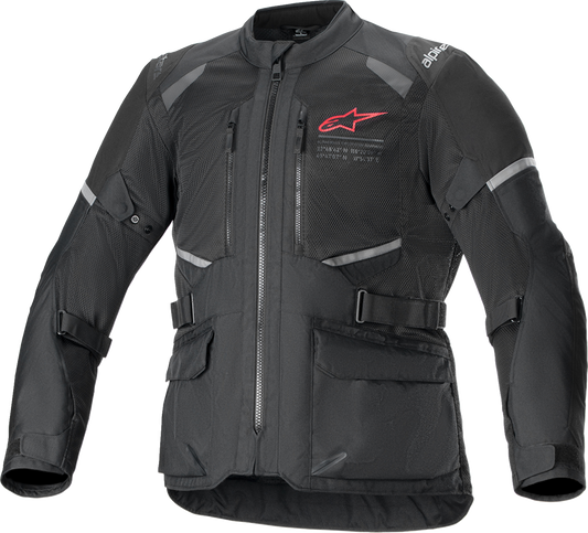 Alpinestars Andes Air Drystar® motorcycle jacket in black, 4XL, featuring ventilation panels and protective armor.