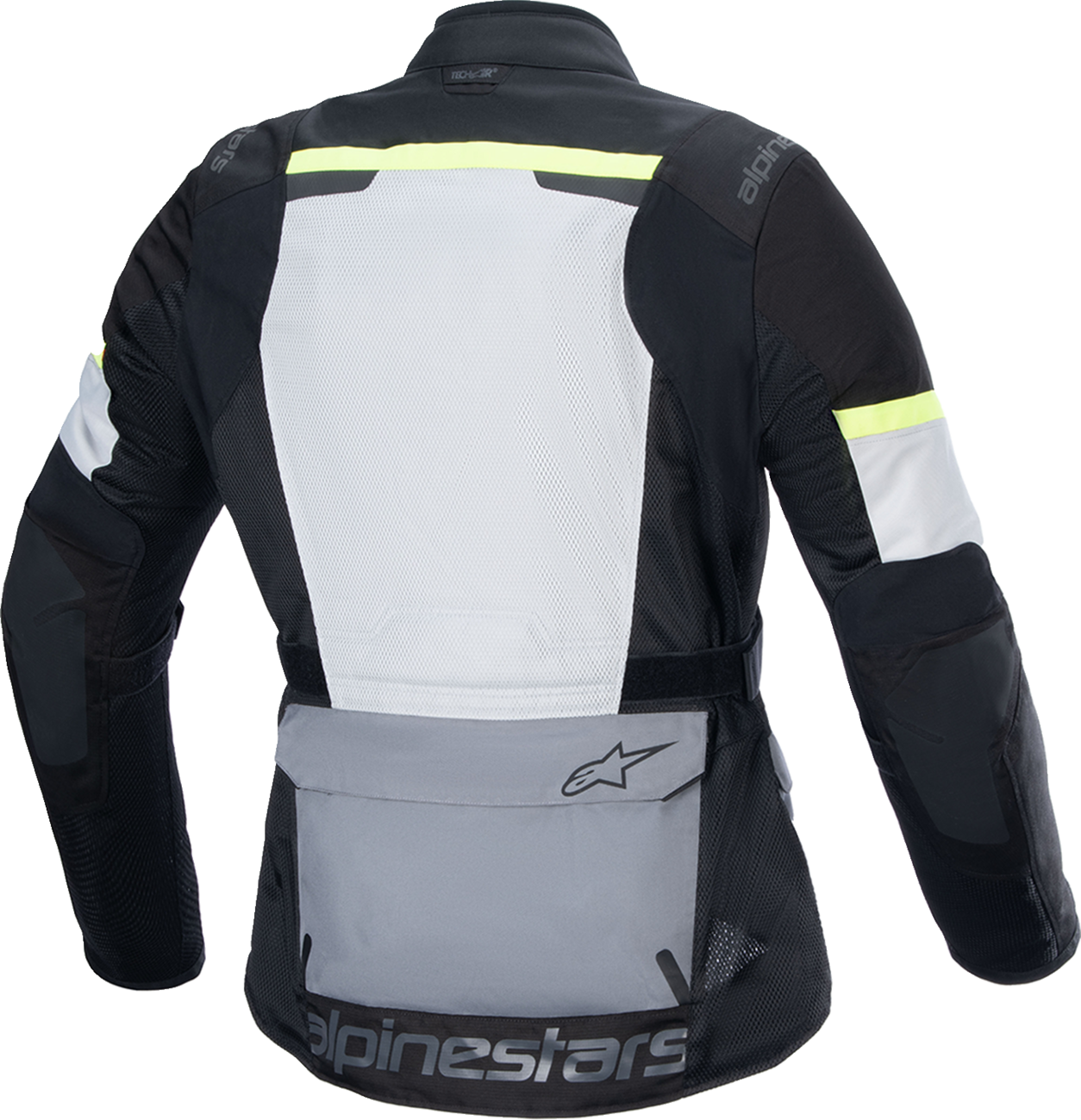 Alpinestars Andes Air Drystar® motorcycle jacket in ice gray, dark gray, and black, size XL, with protective armor and ventilation.