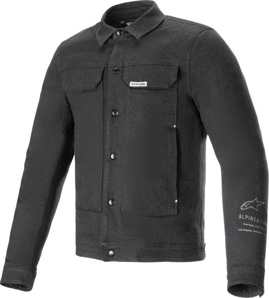 Alpinestars Garage Jacket in smoke gray, medium, urban motorcycle style with armor protection, featuring modern design and durable fabric.