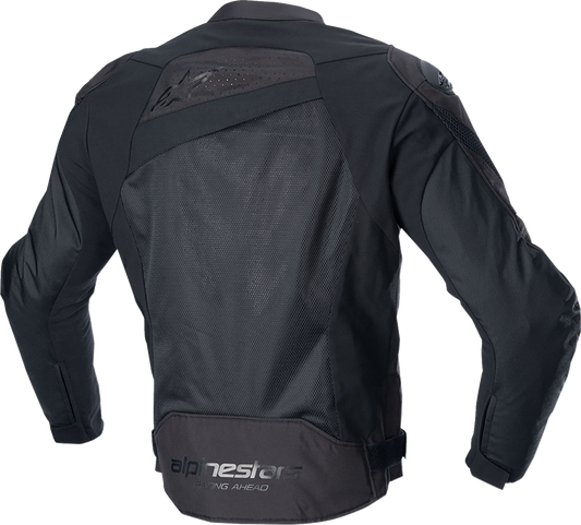 Black Alpinestars T-GP Plus R v4 Airflow motorcycle jacket in size XL, featuring protective armor and breathable textile panels.