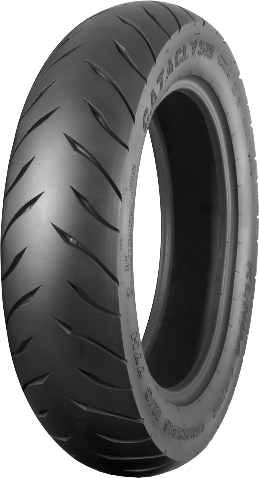 Kenda K6702 Cataclysm rear motorcycle tire, 180/55B18 80H, high-performance rubber with tread pattern for motorcycle riding.