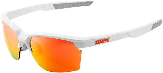 100% Sportcoupe Sunglasses - White - Red Mirror 61020-000-43 - Howling Moto