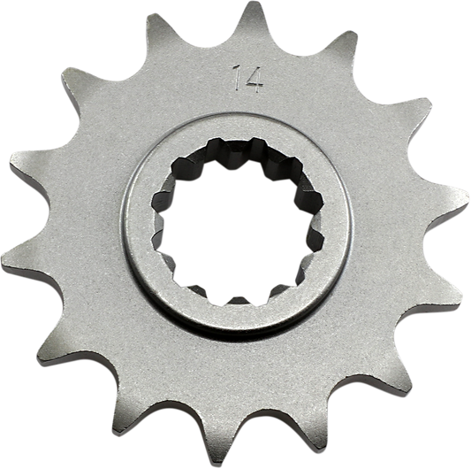 Honda countershaft sprocket with 14 teeth from PARTS UNLIMITED, OEM quality replacement part for motorcycle drive systems.