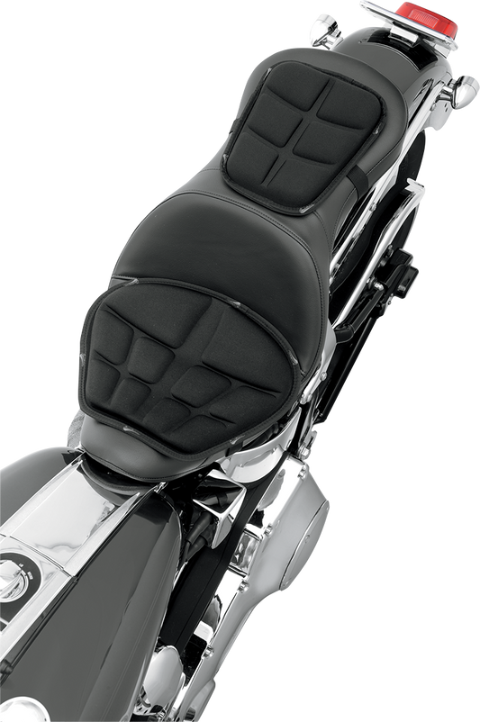 Large Saddlemens Memory Foam Gel Pad seat cushion for bikes, providing comfort and support, in a natural leather finish.