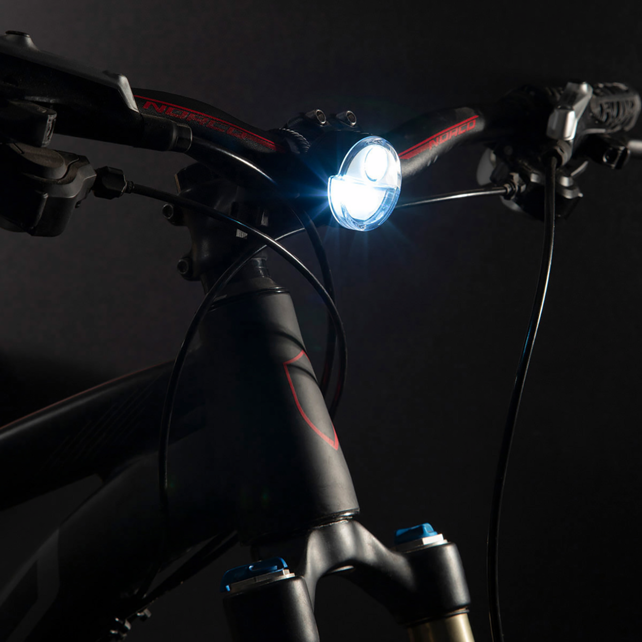 Bill's Exhausts SP CONNECT All-Round LED Light for phone, 200 lumens, mounted on device with bright white LED visible.