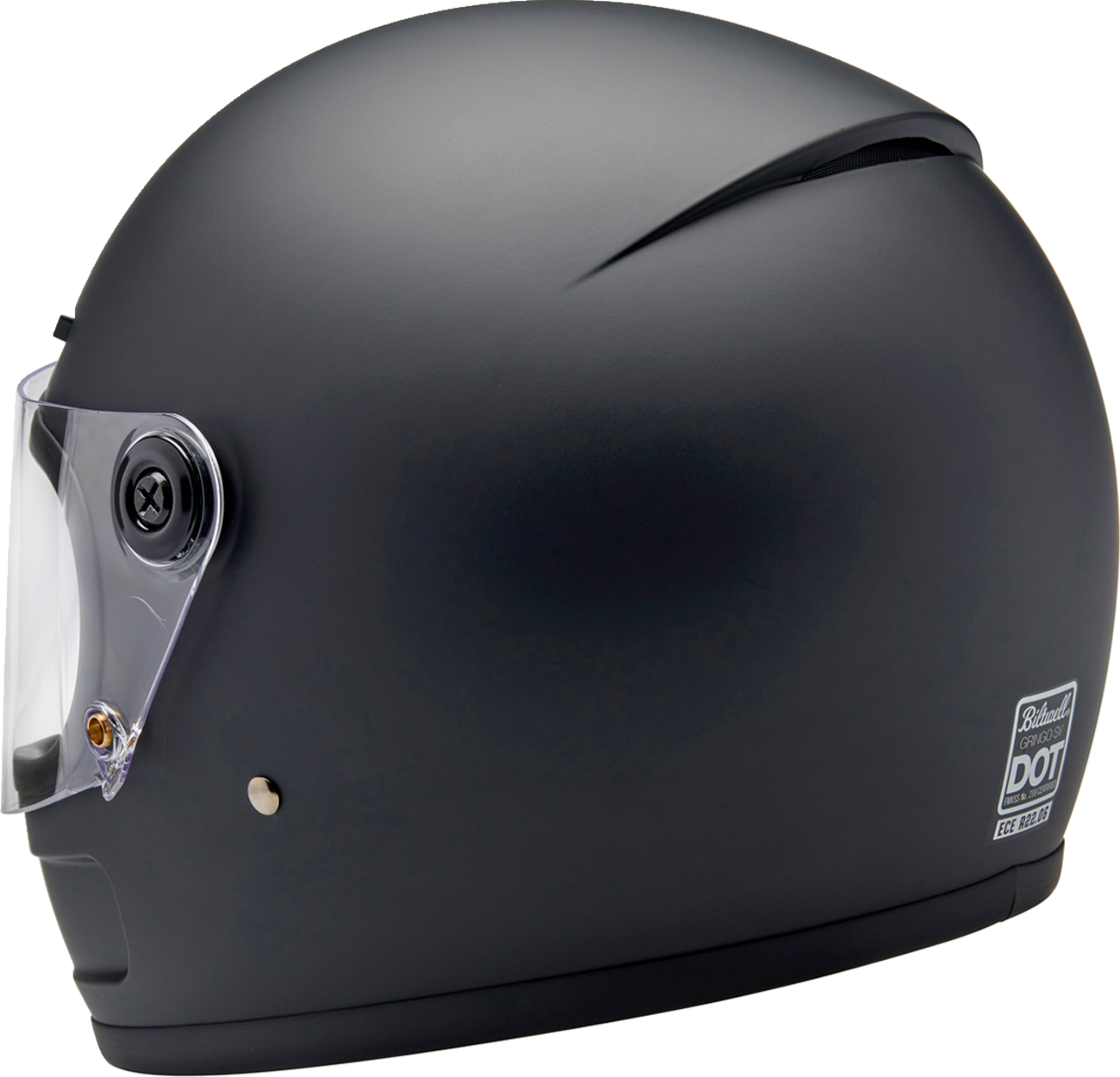 BILTWELL Gringo SV helmet in flat black, large size, with sleek, aerodynamic design and matte finish for motorcycle riding.