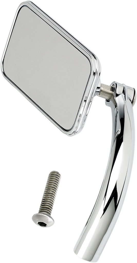 Chrome rectangular mirror by Bill's Exhausts, featuring a sleek reflective surface and modern frame design.