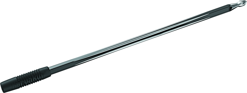 Kuryakyn Billet Antenna Hex and Grooved Black & Raw for Harley Davidson motorcycle, showing close-up of polished and textured design