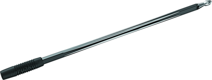 Kuryakyn Billet Antenna Hex and Grooved Black & Raw for Harley Davidson motorcycle, showing close-up of polished and textured design