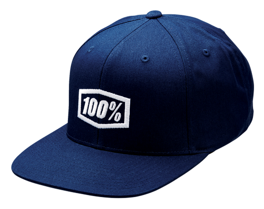 100% Icon Snapback Hat - Navy - One Size 20044-00005 - Howling Moto