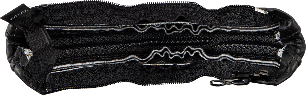 Black Stitch SHOW CHROME engine grab handle cover by Bill's Exhausts, designed for easy grip and stylish engine protection.