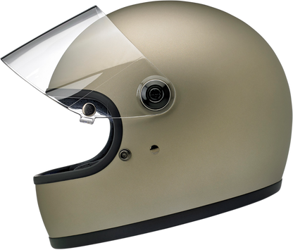 Bill's Exhausts BILTWELL Gringo S helmet in flat titanium finish, XS size, featuring sleek motorcycle helmet design.