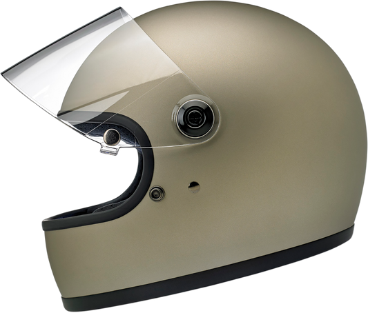 Bill's Exhausts BILTWELL Gringo S helmet in flat titanium finish, XS size, featuring sleek motorcycle helmet design.
