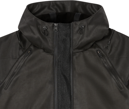 Bill's Exhausts ICON Synthhawk Jacket in black, 3XL, featuring a sleek design with a front zipper and adjustable collar.