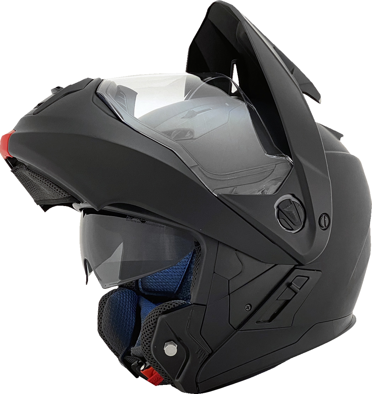 Matte black AFX FX-111DS motorcycle helmet by Bill's Exhausts, medium size, with sleek aerodynamic design and clear visor.