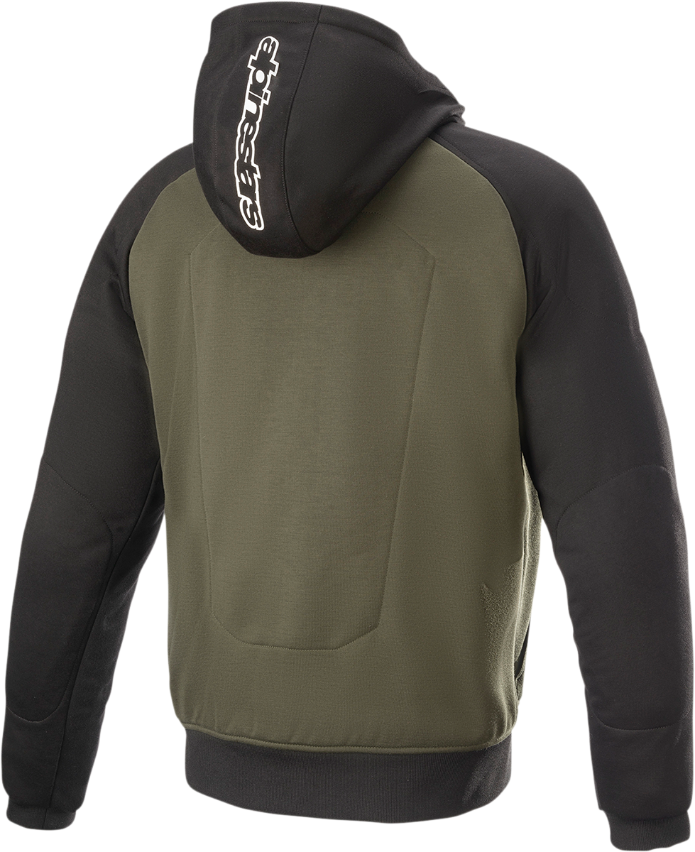 Black and green Alpinestars Chrome Hoodie in small size, featuring a casual hoodie style with Alpinestars branding.