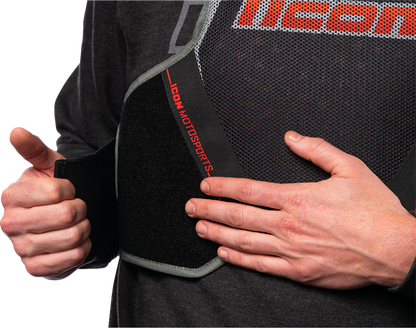 Bill's Exhausts ICON Softcore™ Vest in Megabolt Black, medium/large size, showing the black vest with logo details.
