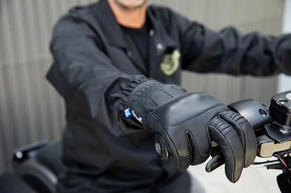 Black BILTWELL Belden gloves in XL size, featuring durable material and detailed stitching, designed for motorcycle riding.