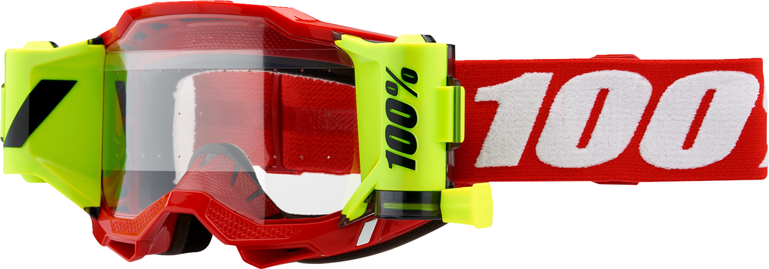 100% Accuri 2 Forecast Goggles - Neon Red - Clear 50017-00004 - Howling Moto