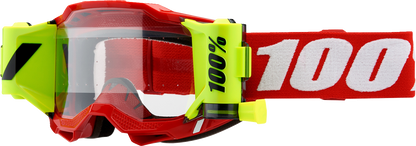 100% Accuri 2 Forecast Goggles - Neon Red - Clear 50017-00004 - Howling Moto