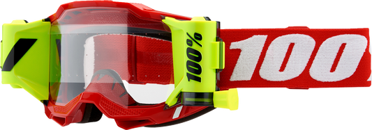 100% Accuri 2 Forecast Goggles - Neon Red - Clear 50017-00004 - Howling Moto
