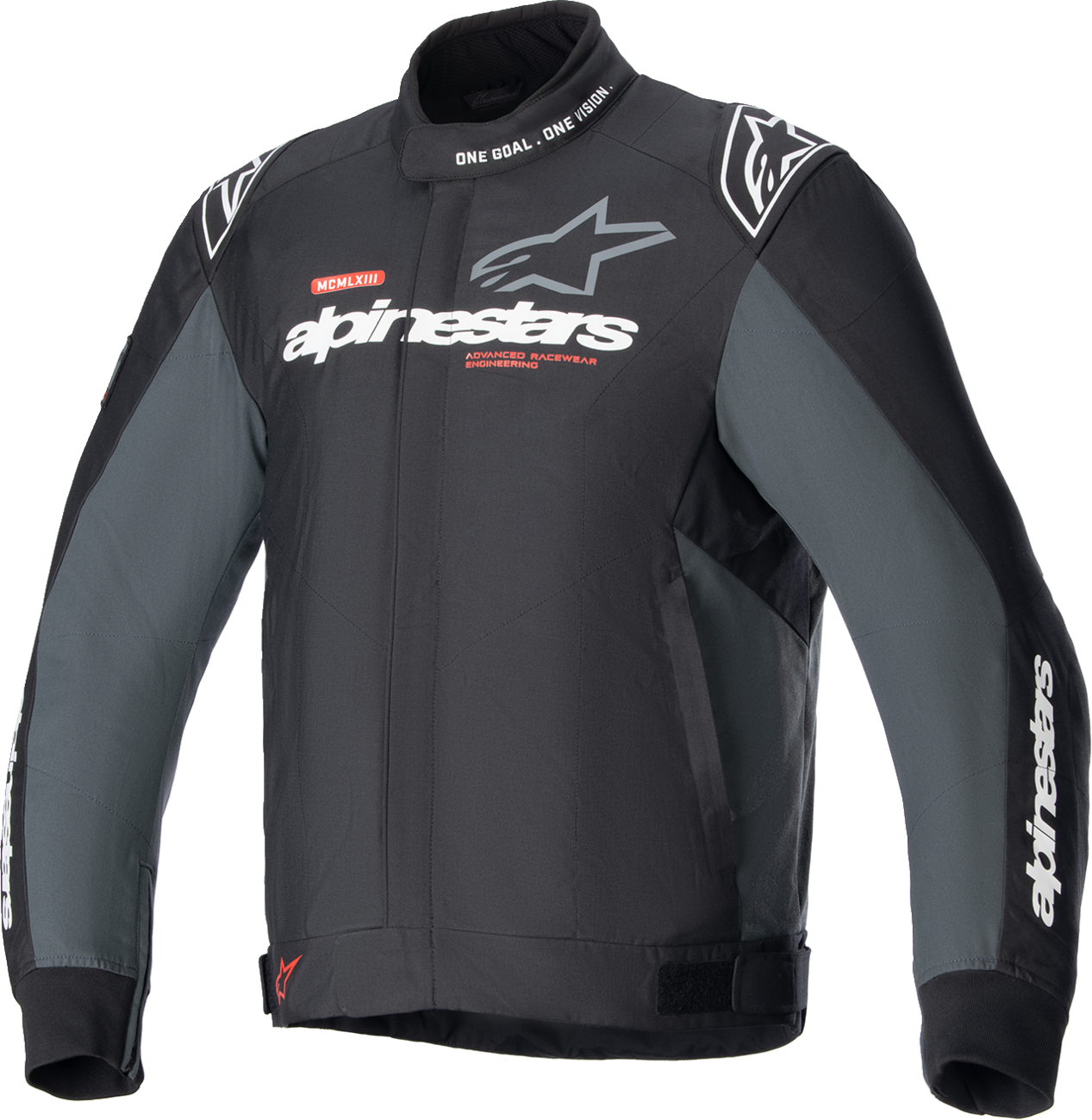 Black and gray Alpinestars Monza sport jacket in 2XL, featuring a sleek design and sporty fit.