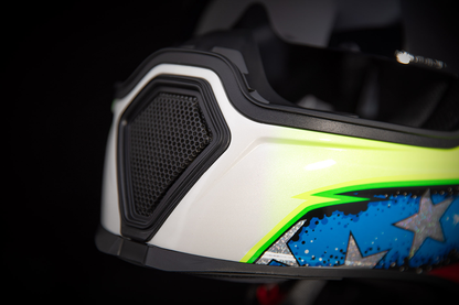 Bill's Exhausts ICON Airflite™ Helmet SF Glory Medium, aerodynamic motorcycle helmet with sleek design and clear visor.