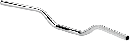 Chrome BILTWELL Oversized Tracker Mid Handlebars for motorcycles, showcasing their wide, curved design and polished finish.
