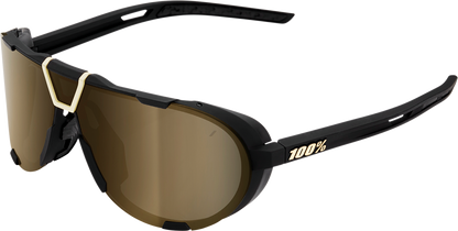 100% Westcraft Sunglasses - Soft Tact Black - Soft Gold Mirror 61046-258-01 - Howling Moto