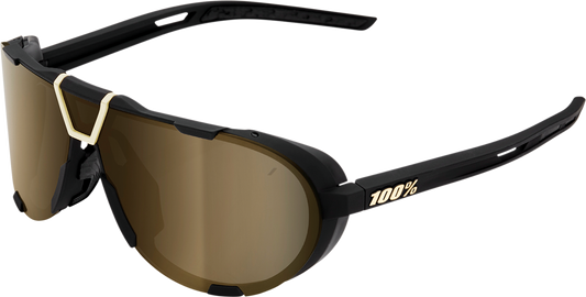 100% Westcraft Sunglasses - Soft Tact Black - Soft Gold Mirror 61046-258-01 - Howling Moto