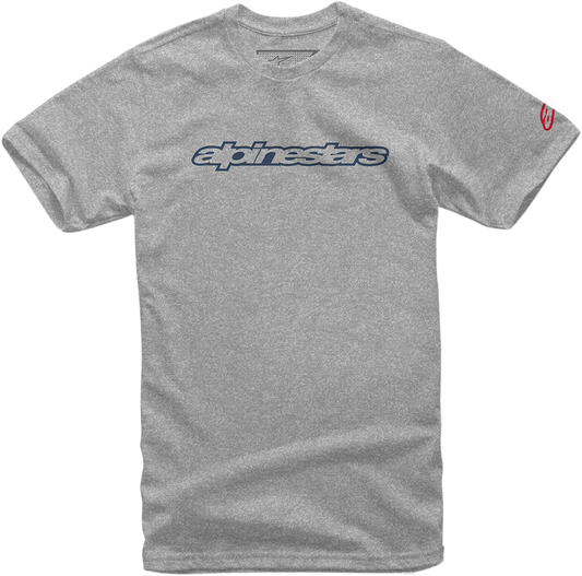 Alpinestars Wordmark T-Shirt in Heather Gray, Navy, and Red, size XL, featuring the Alpinestars logo on the front.