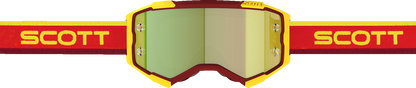 Bill's Exhausts SCOTT Fury Goggle in Retro Red and Yellow, vibrant engine goggles with bold color design.
