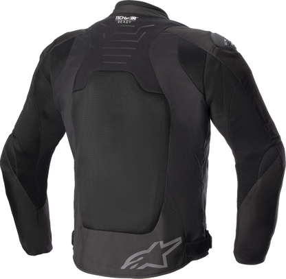 Black Alpinestars SMX Air Jacket in large size, shown with mesh panels and protective armor for motorcycle riding.